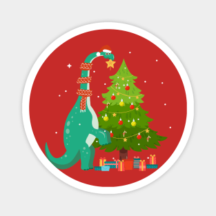 Funny Dinosaur Christmas Tree Magnet